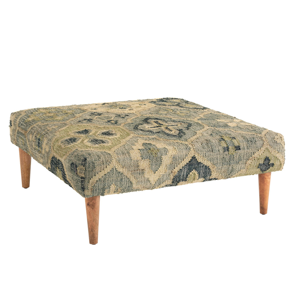 Pali Rug Ottoman | Evergreen