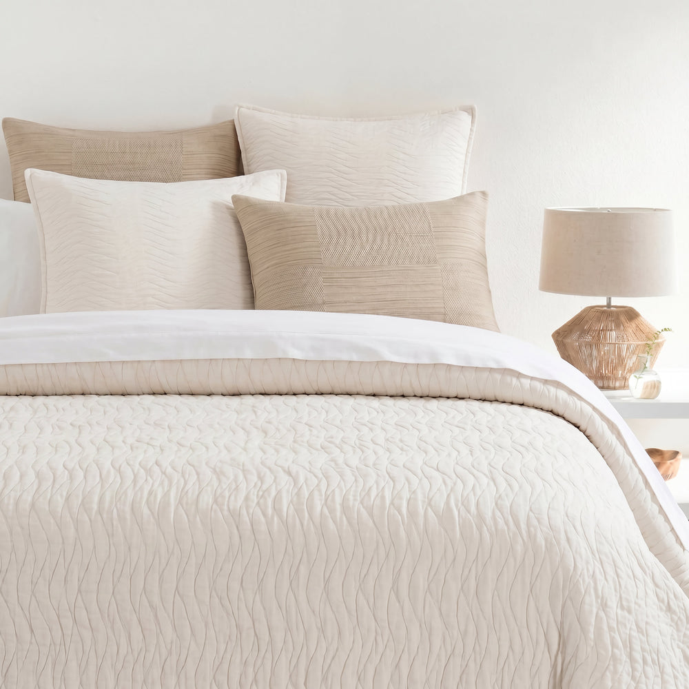 Shores Gauze Quilted Sham | Dove White