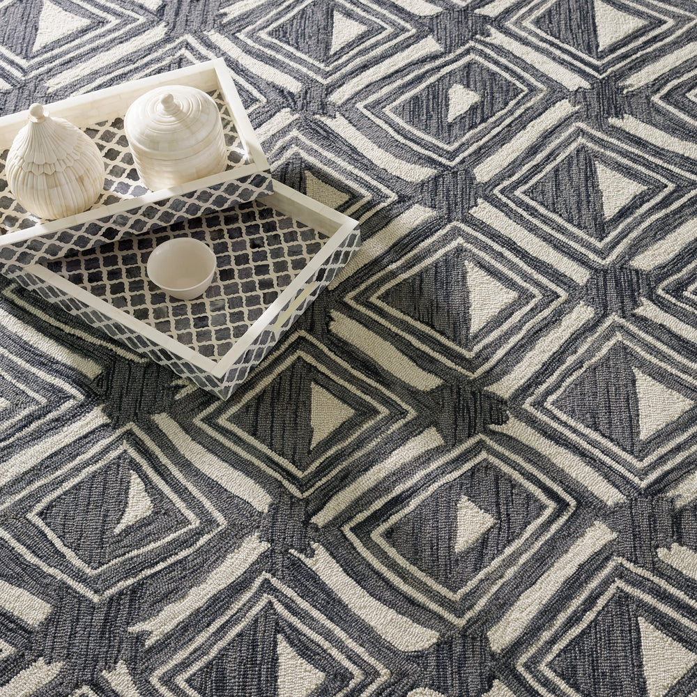 Titan Hand Micro Hooked Wool Rug | Black
