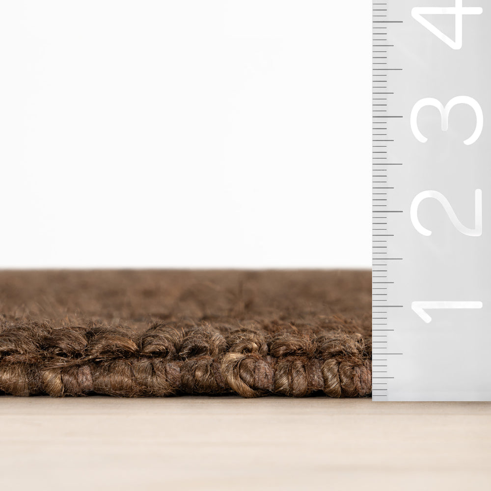 Varnu Textured Handmade Jute Rug | Brown