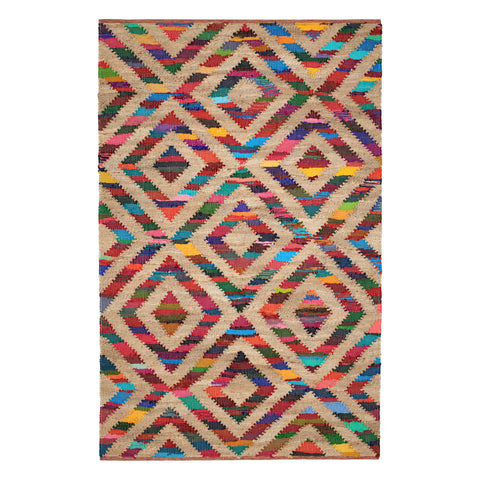 Tetra Chindi Handwoven Jute Rug | Multi