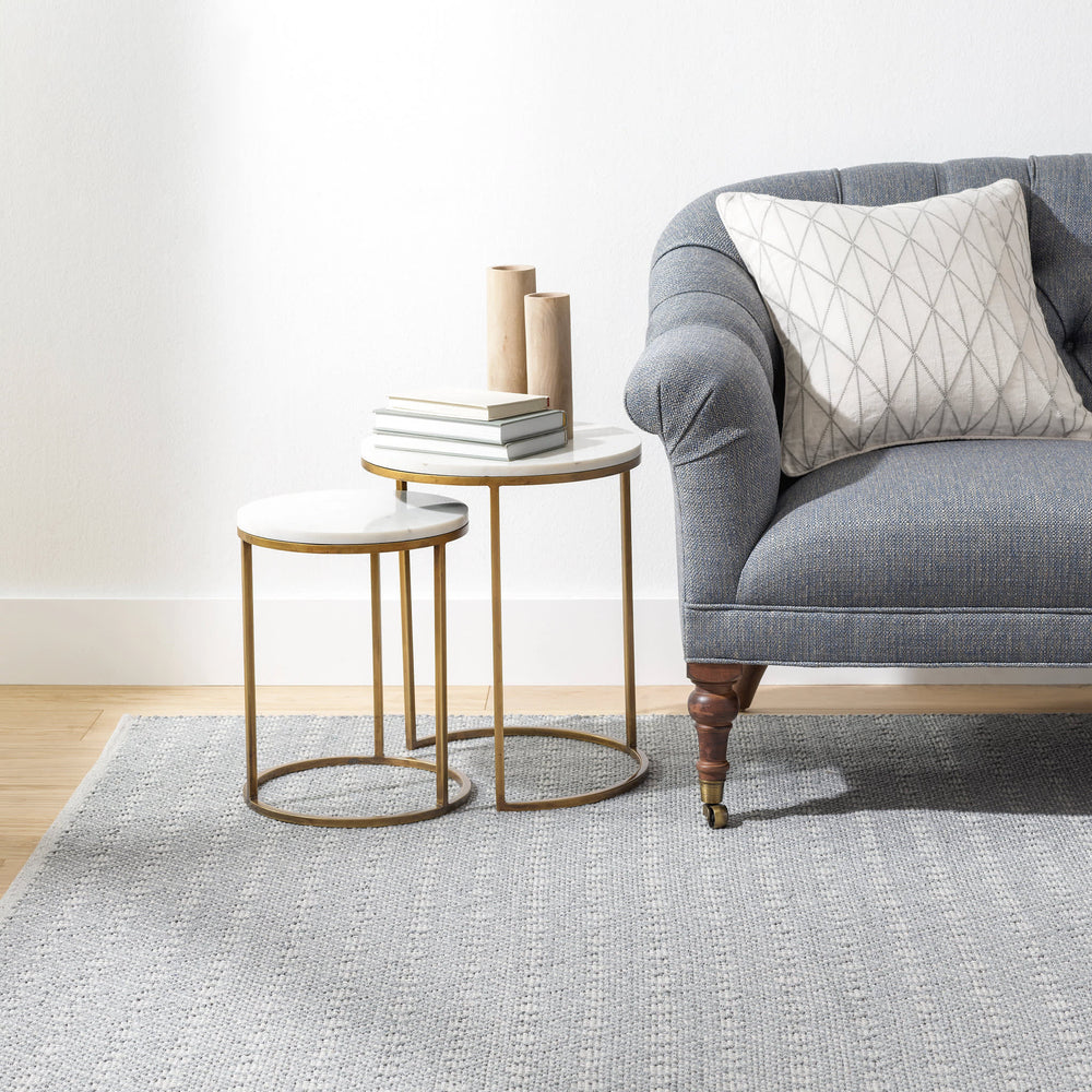 Optic Diamond Handwoven Cotton Rug | Grey/Ivory
