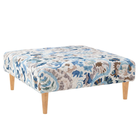 Ines Rug Ottoman | Blue