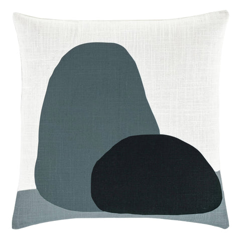 Stones Indoor/Outdoor Decorative Pillow Cover | Black