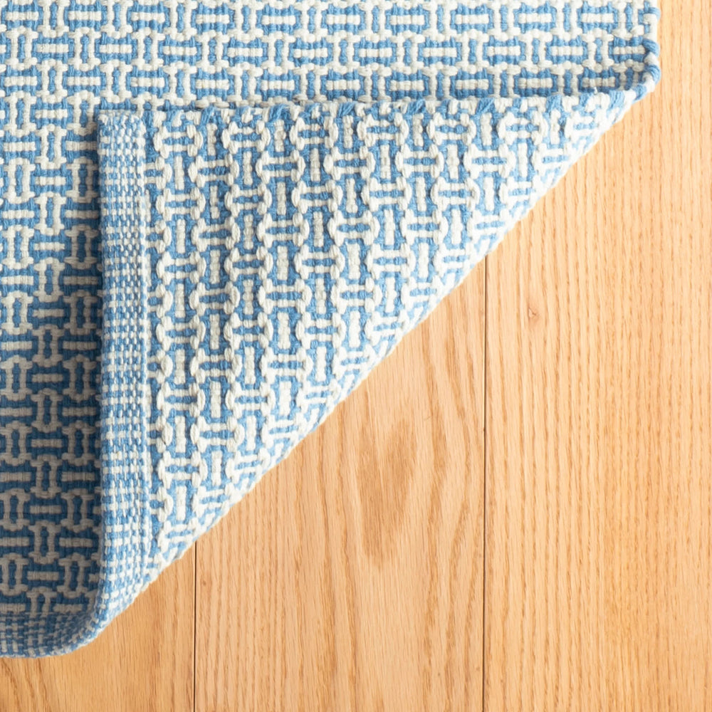 Miss Muffet Handwoven Cotton Rug | French Blue