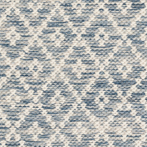 Melange Diamond Handwoven Cotton Rug Swatch | Blue