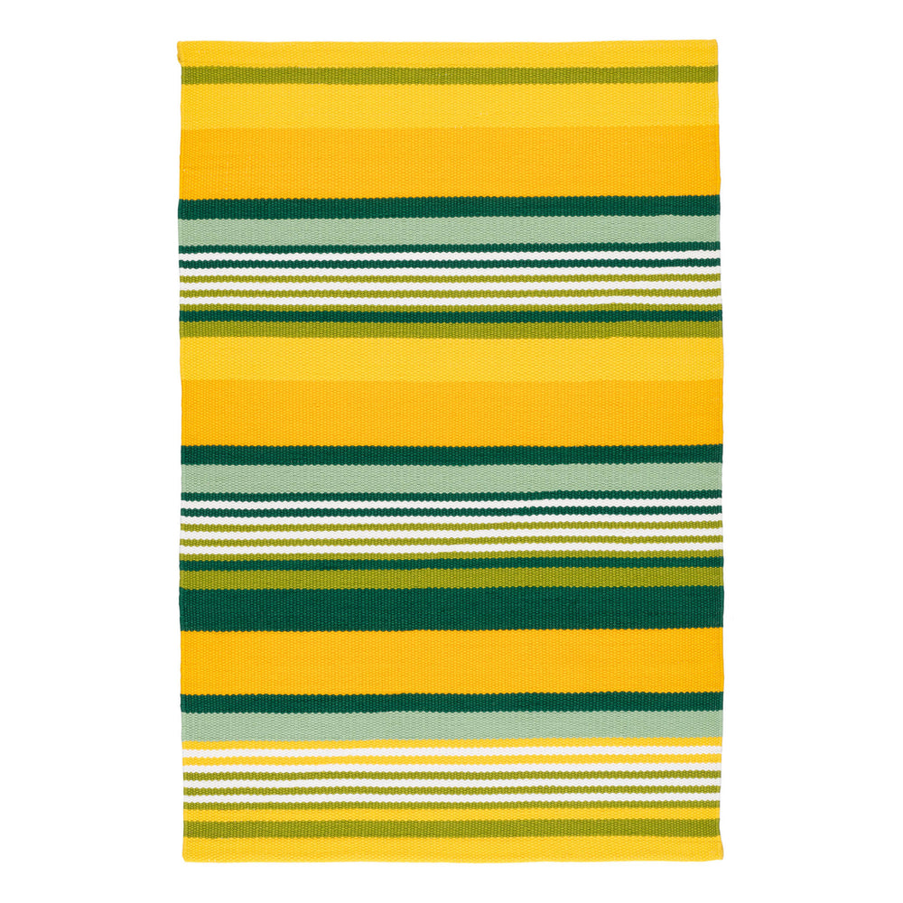 Sunny Stripe Handwoven Indoor/Outdoor Rug | Lemon