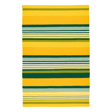 Sunny Stripe Handwoven Indoor/Outdoor Rug | Lemon
