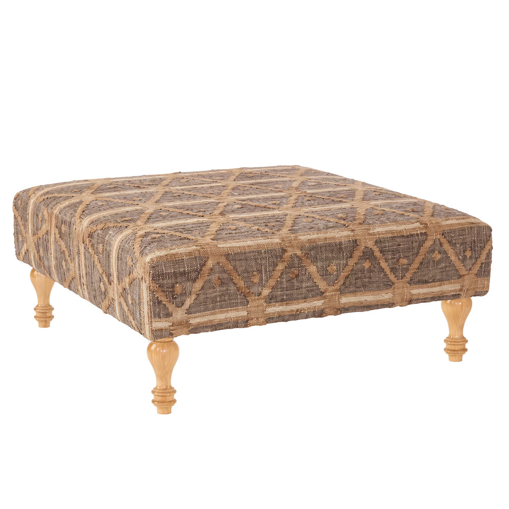 Rumi Rug Ottoman | Brown