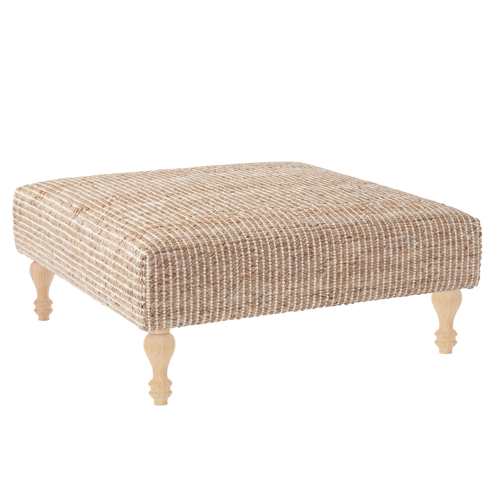 Gridwork Rug Ottoman | Ivory