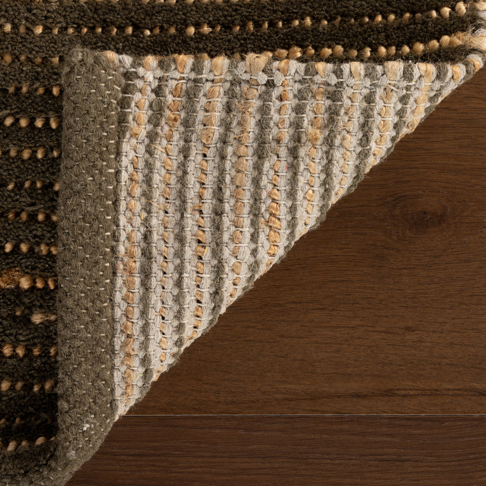 Vicart Modern Striped Bohemian Rug | Green