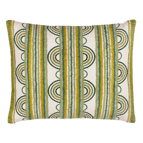 Button Embroidered Decorative Pillow Cover | Olive
