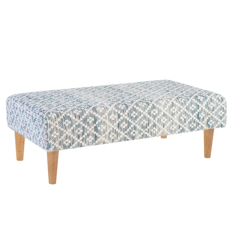 Melange Diamond Blue Custom Rug Ottoman | Blue