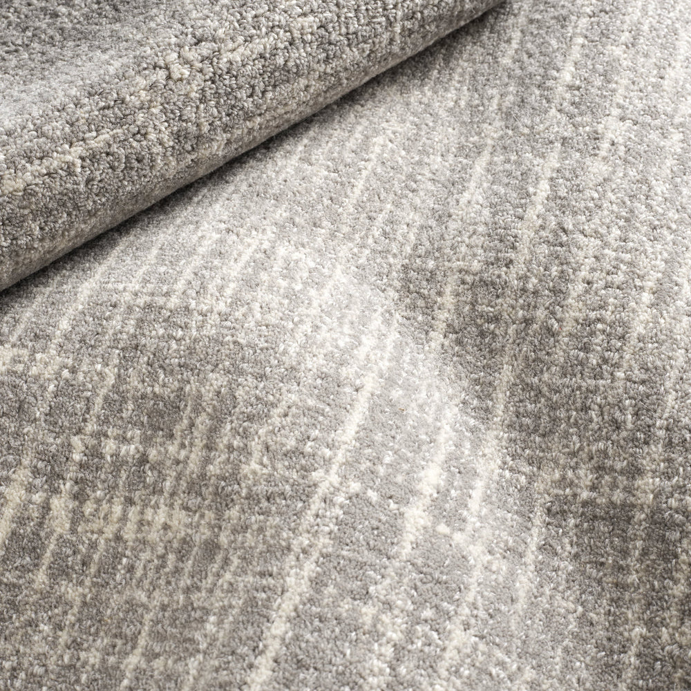 Crosshatch Hand Micro Hooked Wool Rug | Dove Grey