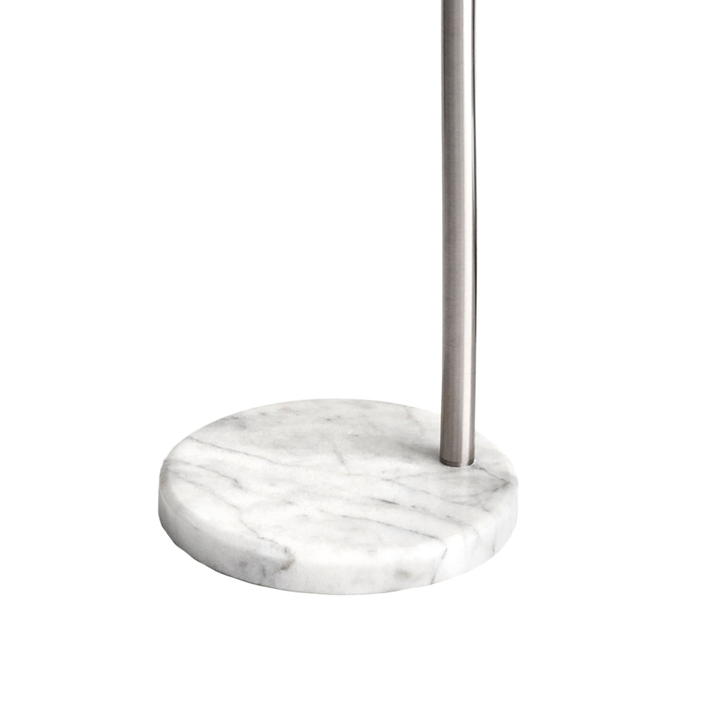 69-inch Arched Marble Rod Floor Lamp | Silver