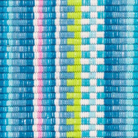 Lucky Stripe Handwoven Cotton Rug Swatch | Blue/Green