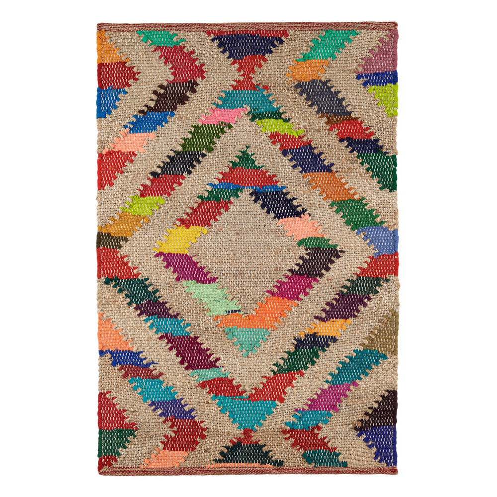 Tetra Chindi Handwoven Jute Rug | Multi