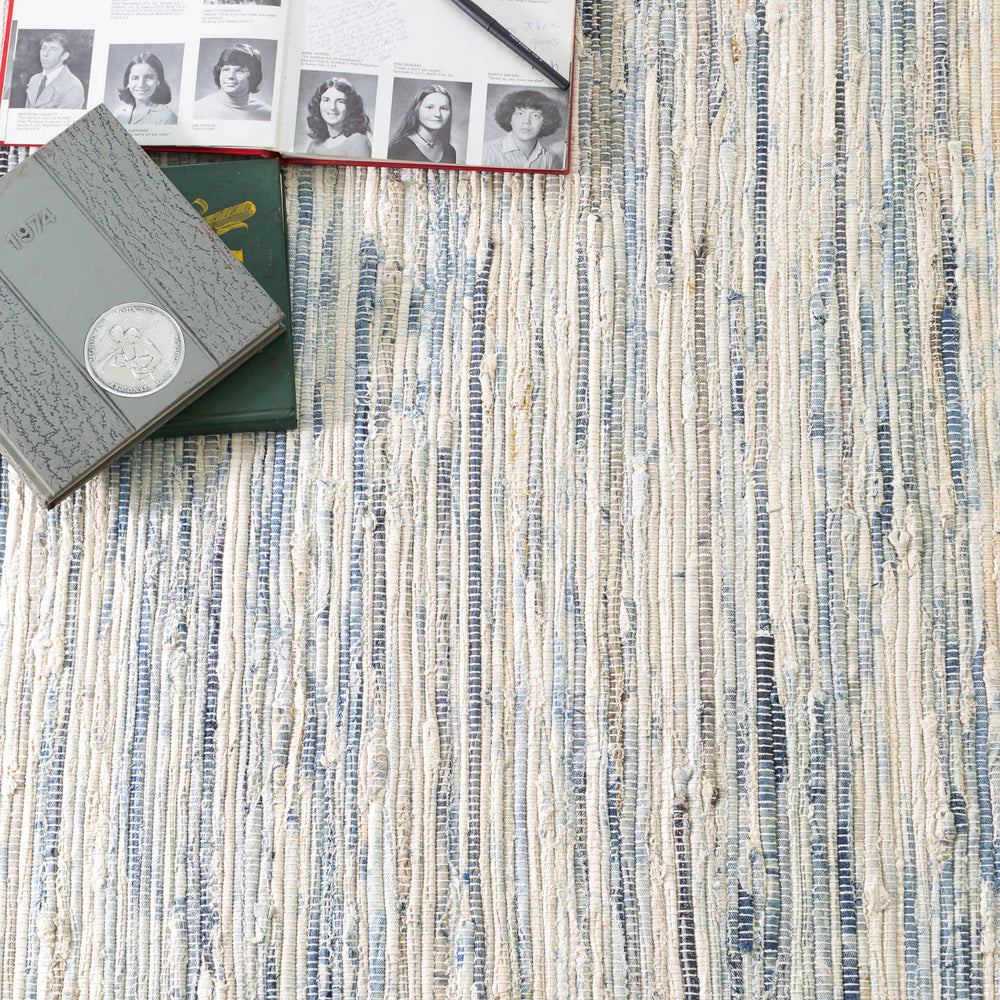 Denim Rag Handwoven Cotton Rug | Blue