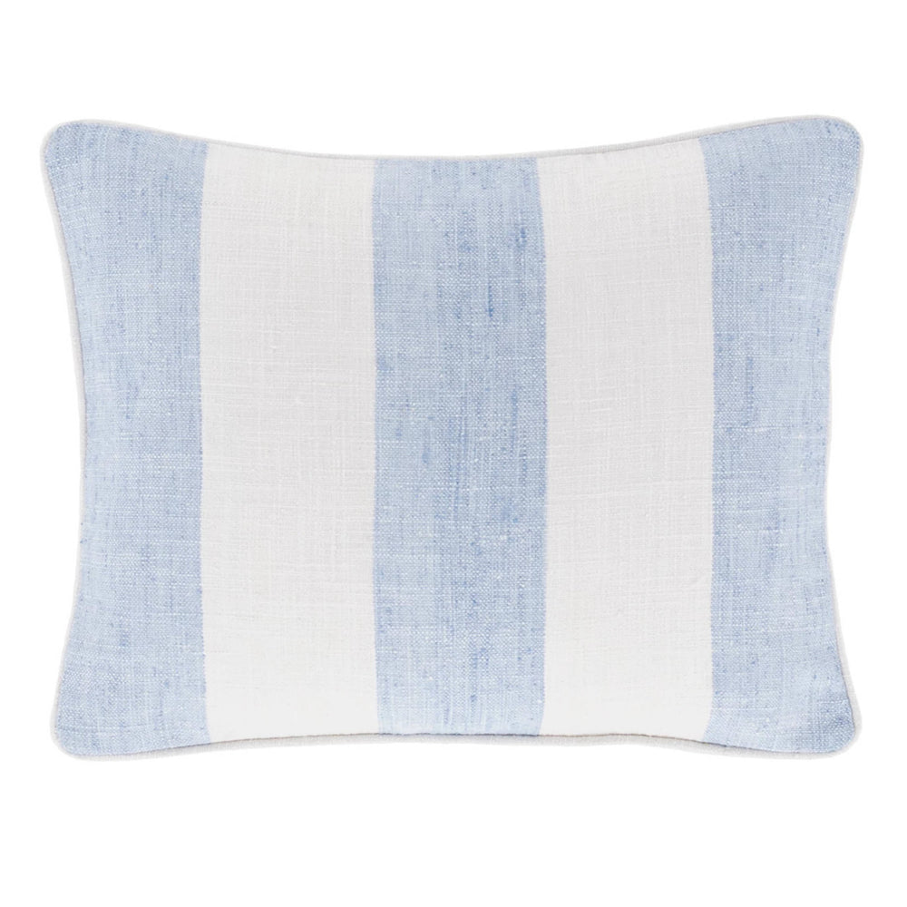 Awning Stripe Indoor/Outdoor Decorative Pillow Cover | Soft French Blue