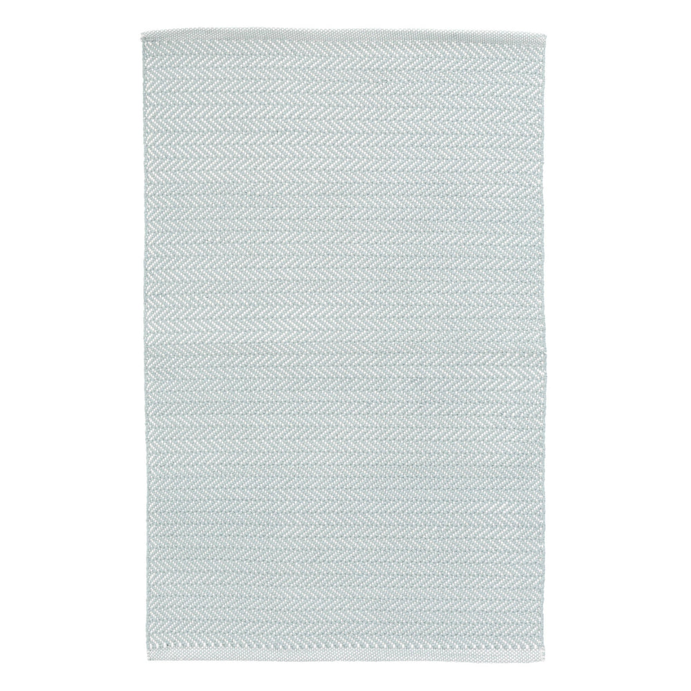Herringbone Handwoven Indoor/Outdoor Rug | Light Blue/Ivory