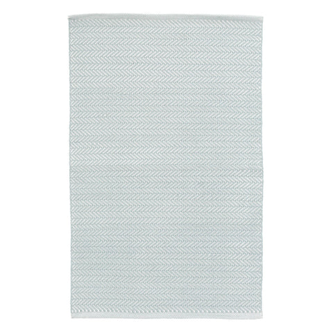 Herringbone Handwoven Indoor/Outdoor Rug | Light Blue/Ivory