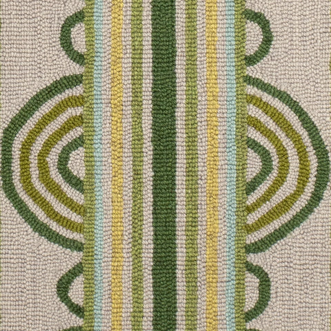 Button Hand Micro Hooked Wool Rug Swatch | Olive