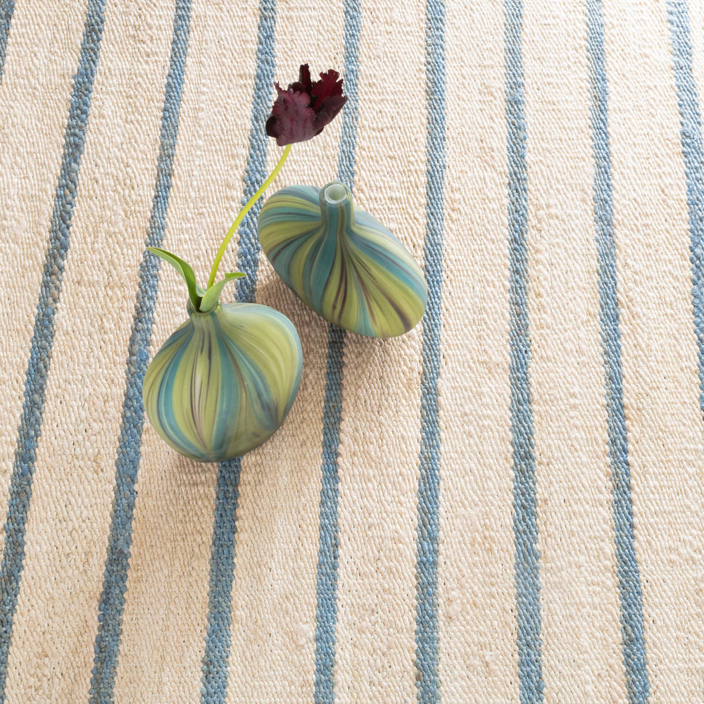 Moana Stripe Handwoven Jute Rug | Blue