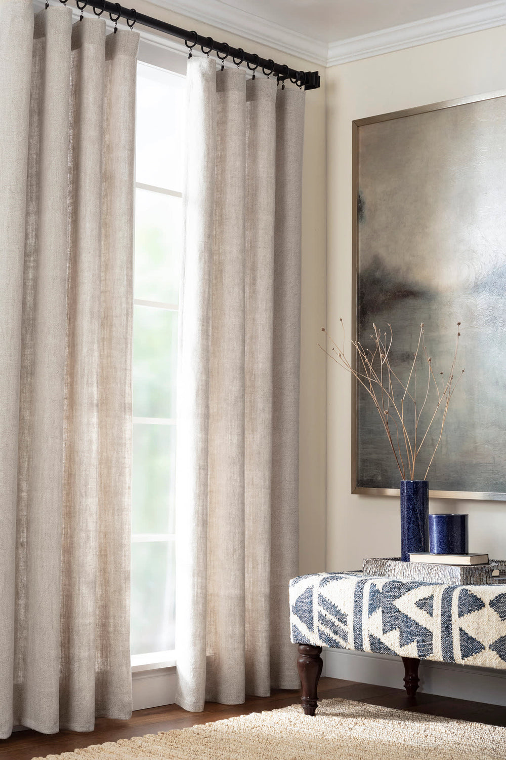 Stone Washed Linen Curtain Panel | Natural