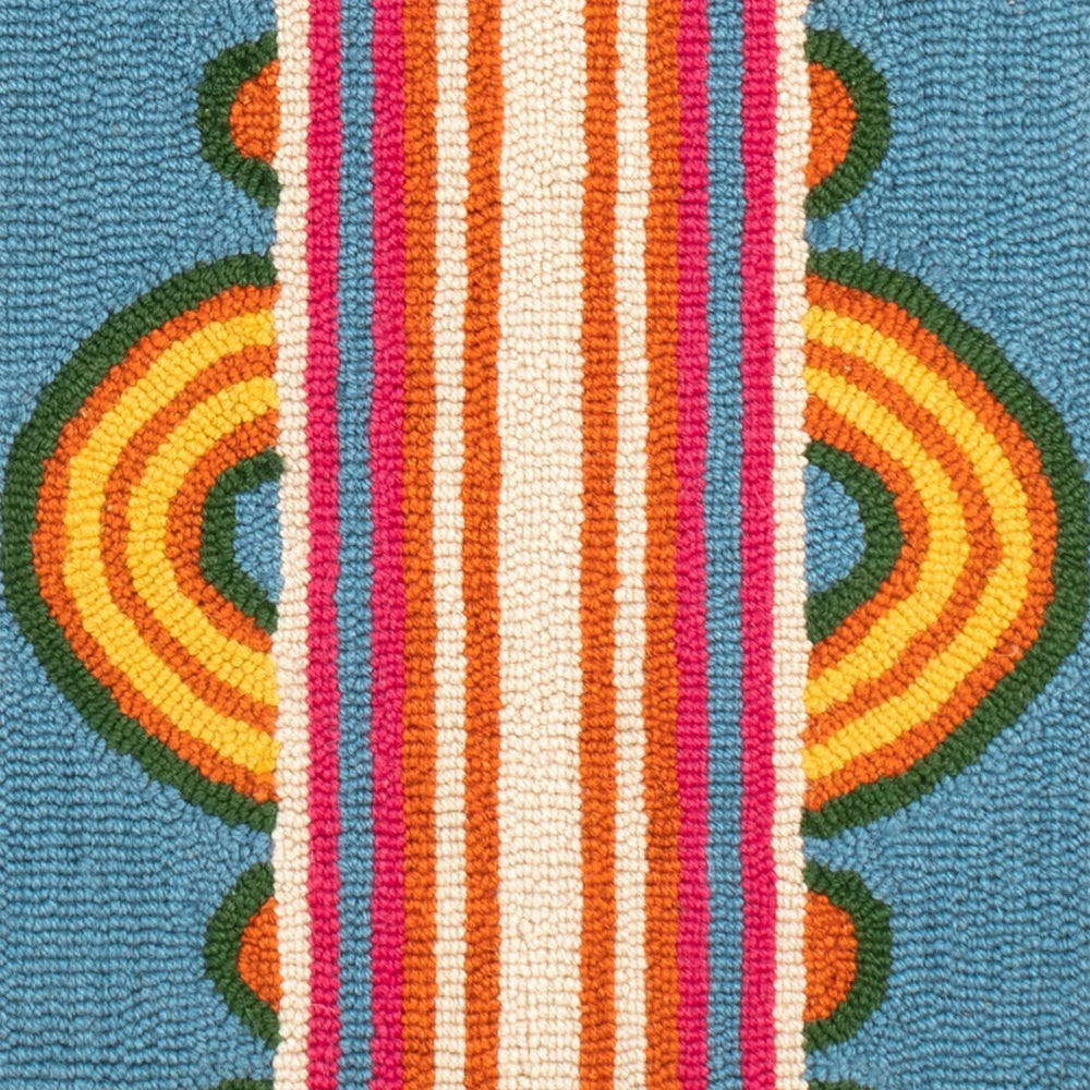 Button Hand Micro Hooked Wool Rug Swatch | Multi