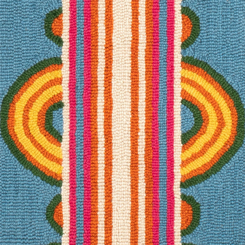 Button Hand Micro Hooked Wool Rug Swatch | Multi