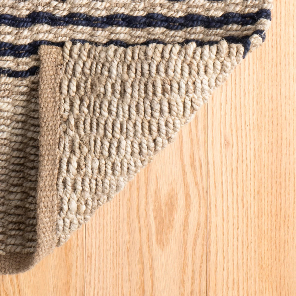 Jute Ticking Handwoven Rug | Indigo