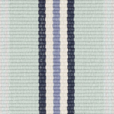 Barbados Stripe Handwoven Cotton Rug Swatch | Blue