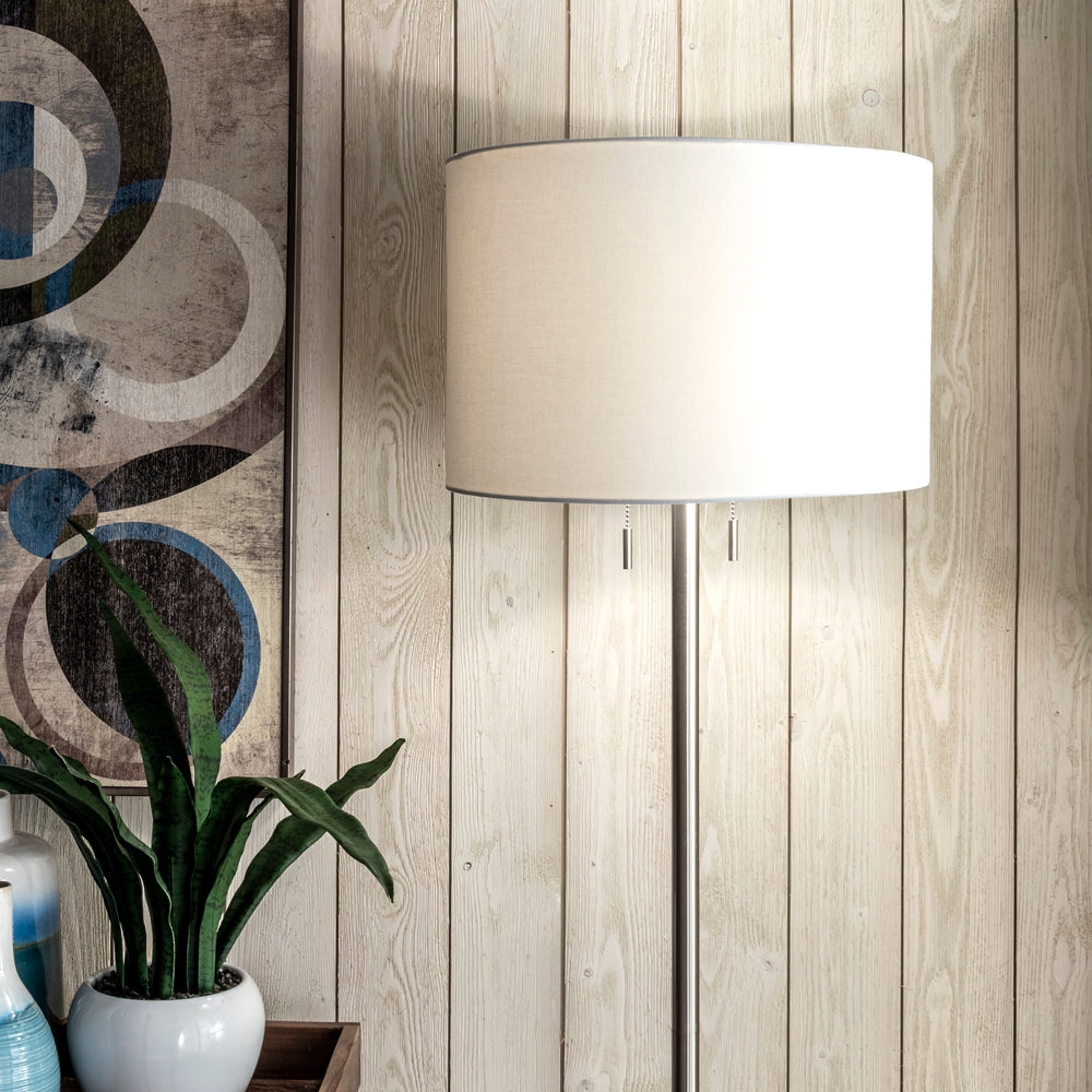64-inch Metal Staff Pole Floor Lamp | Silver