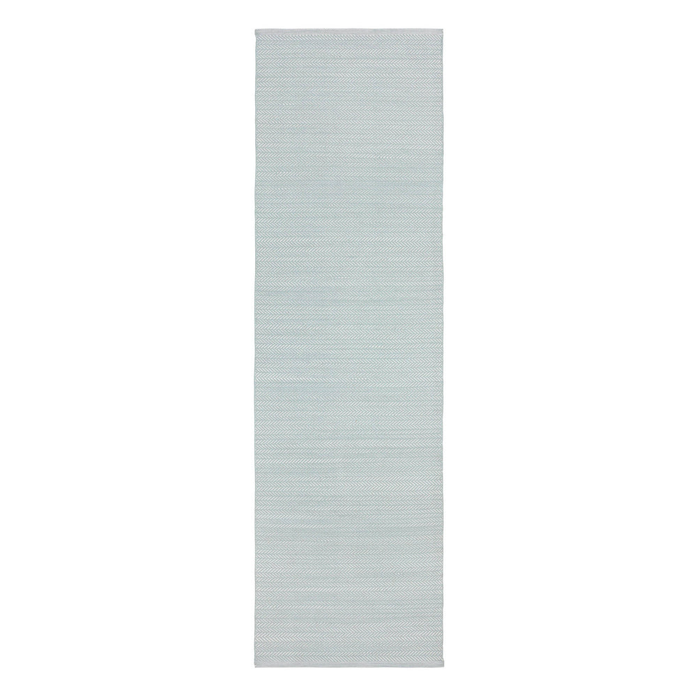 Herringbone Handwoven Indoor/Outdoor Rug | Light Blue/Ivory