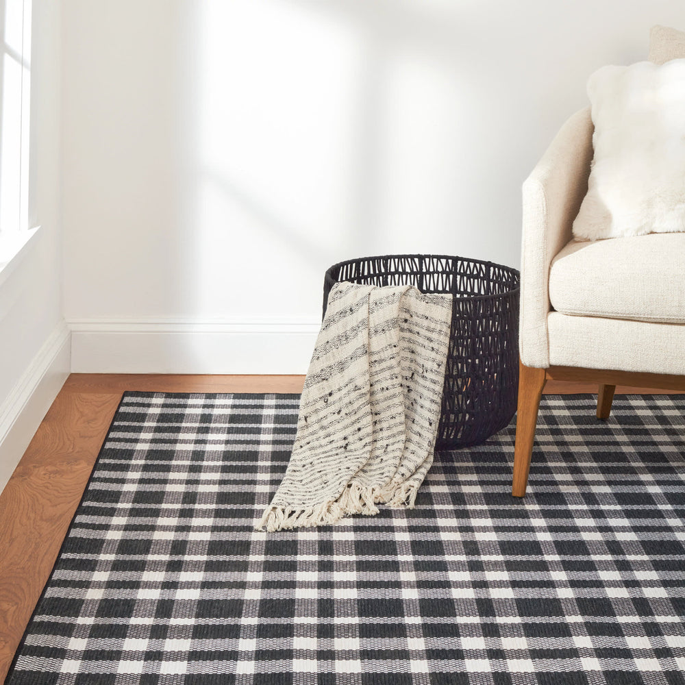 Northville Stripe Throw | Black/Ivory