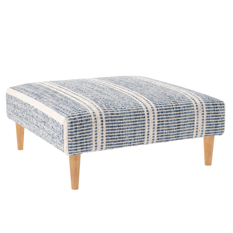 Malta Rug Ottoman | Blue