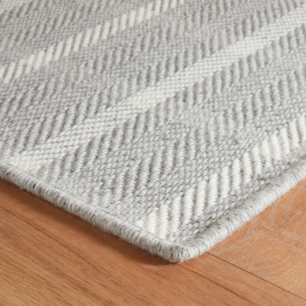 Jackson Woven Wool Custom Rug | Grey/Ivory