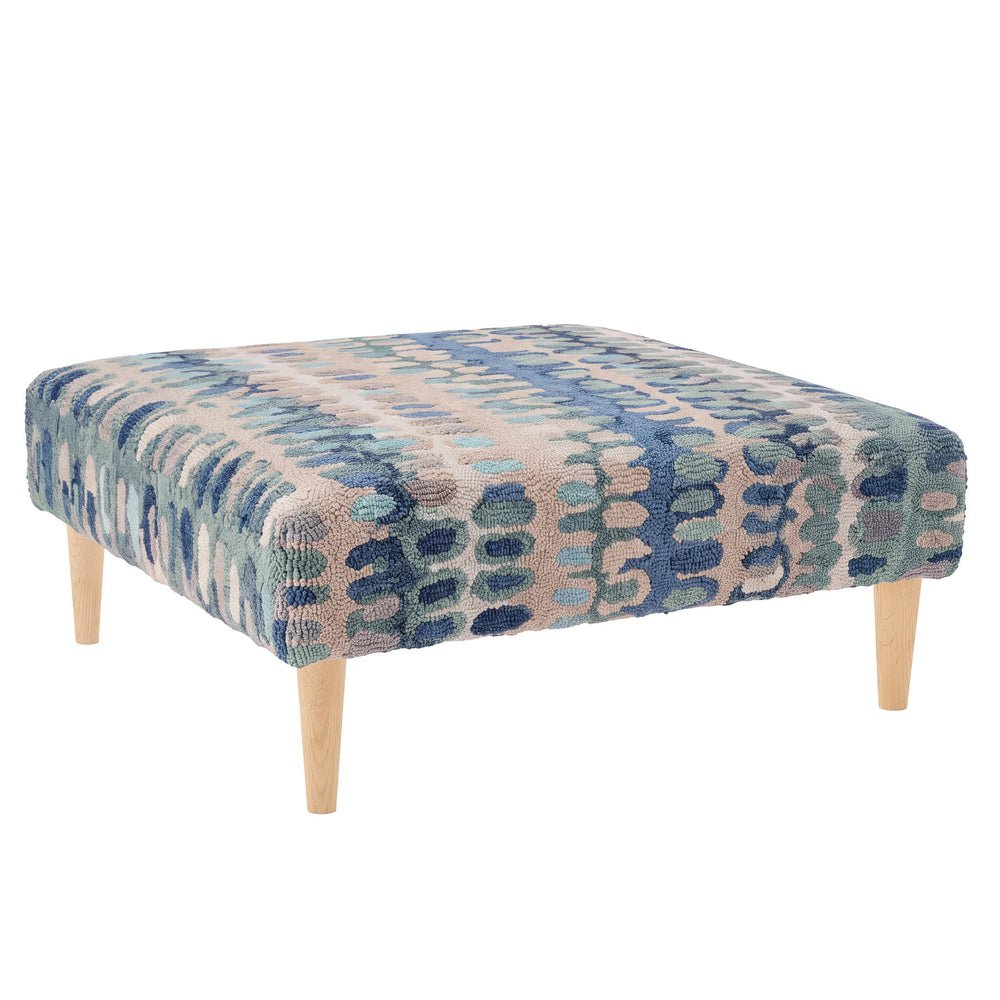 Paint Chip Rug Ottoman | Blue