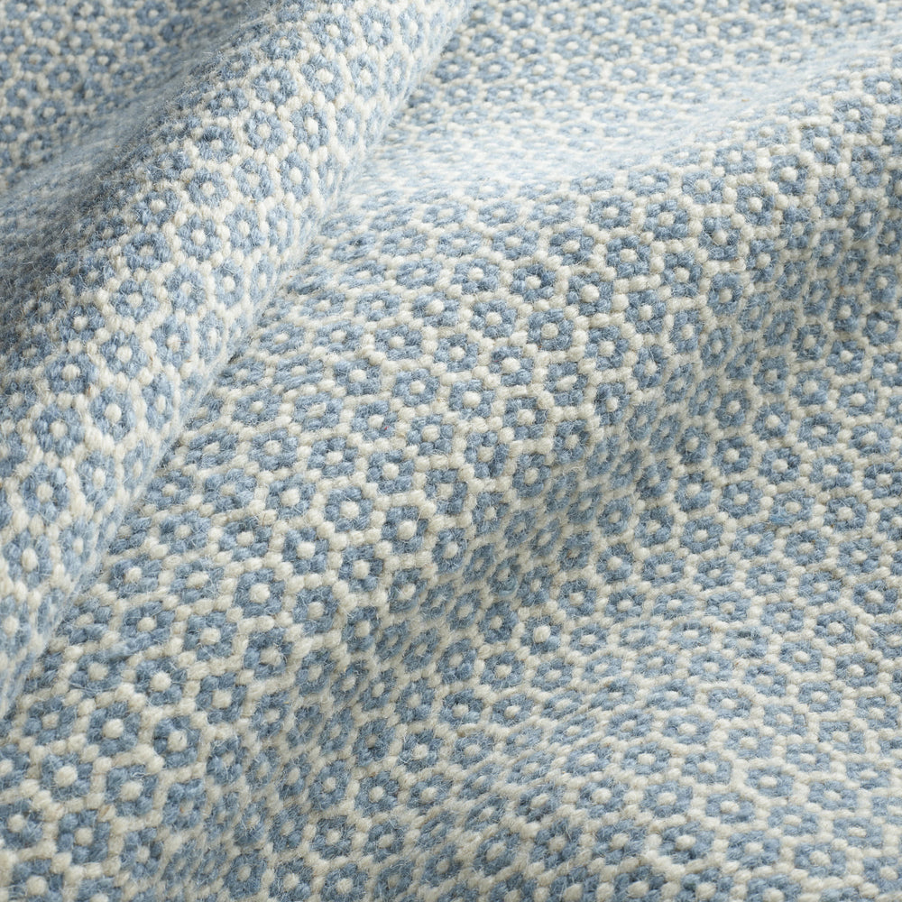 Honeycomb Handwoven Wool Rug | French Blue/Ivory