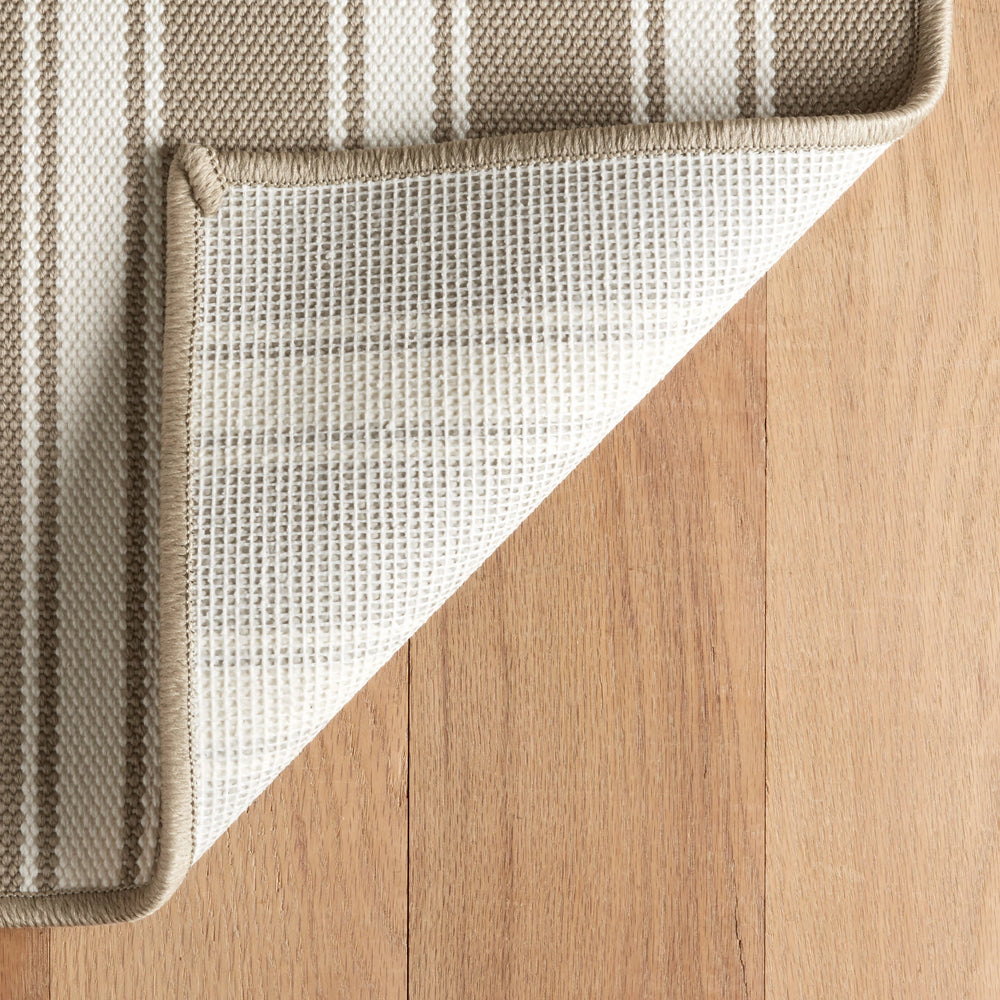 Maysville Stripe Woven Indoor/Outdoor Custom Rug | Khaki