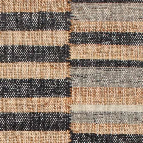 Ravel Stripe Handwoven Wool Rug Swatch | Black