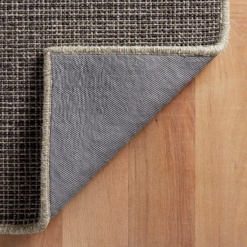 Checkers Woven Wool Custom Rug | Shale