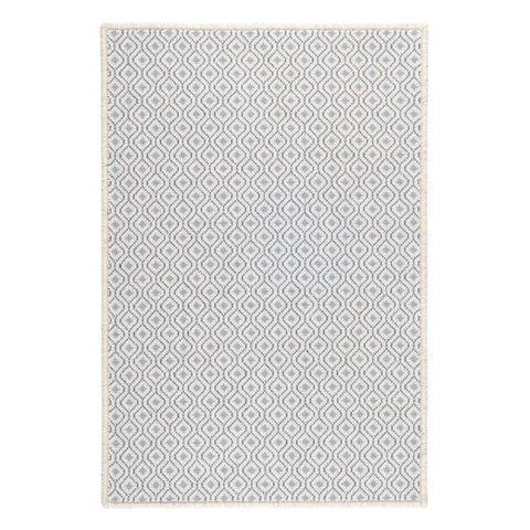 Bayberry Woven Wool Custom Rug | Ivory/Denim