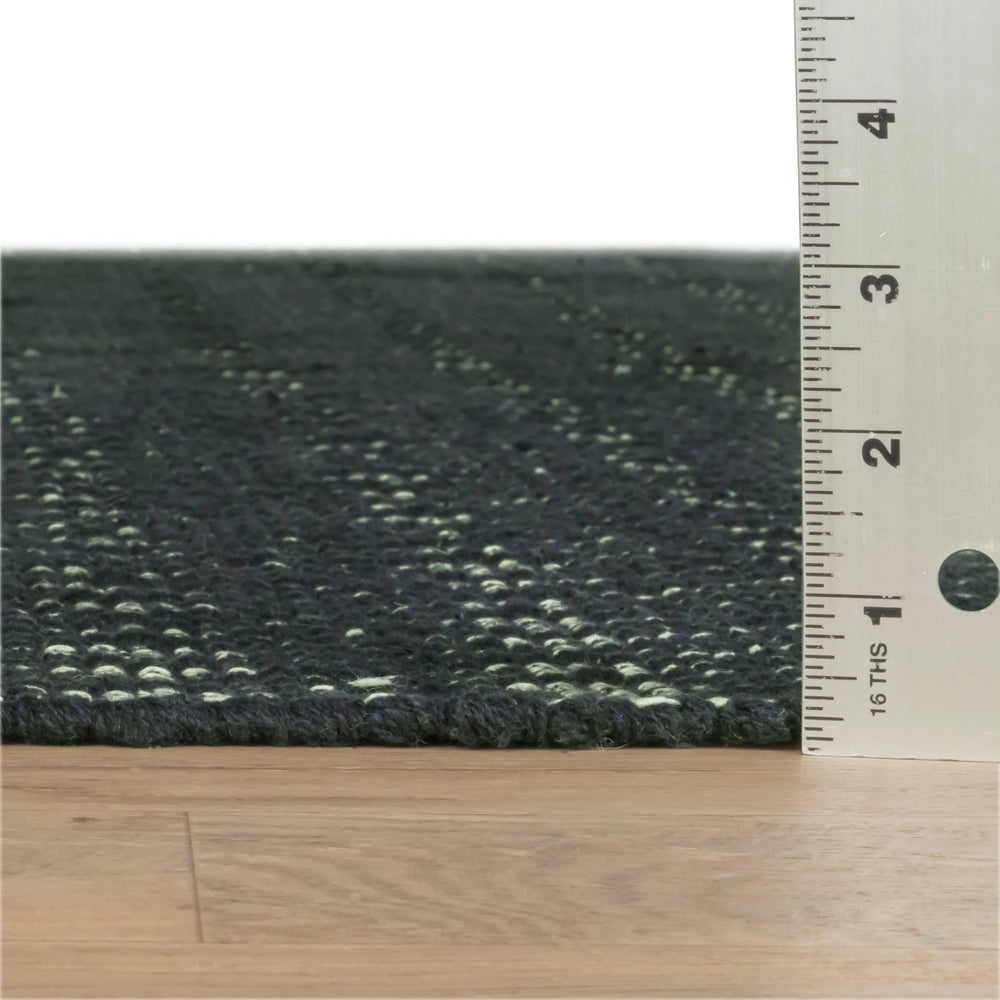 Optic Diamond Handwoven Cotton Rug | Navy/Ivory
