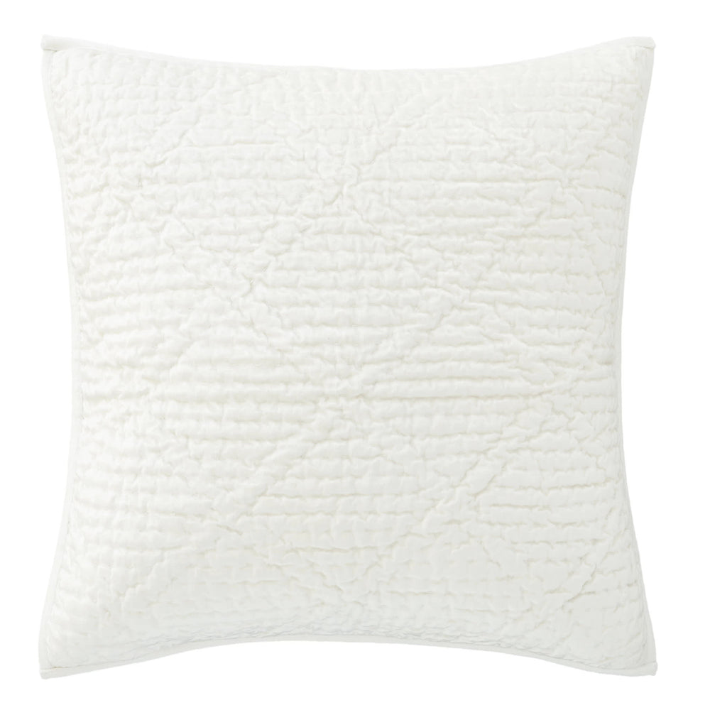 Parisienne Velvet Quilted Sham | Dove White