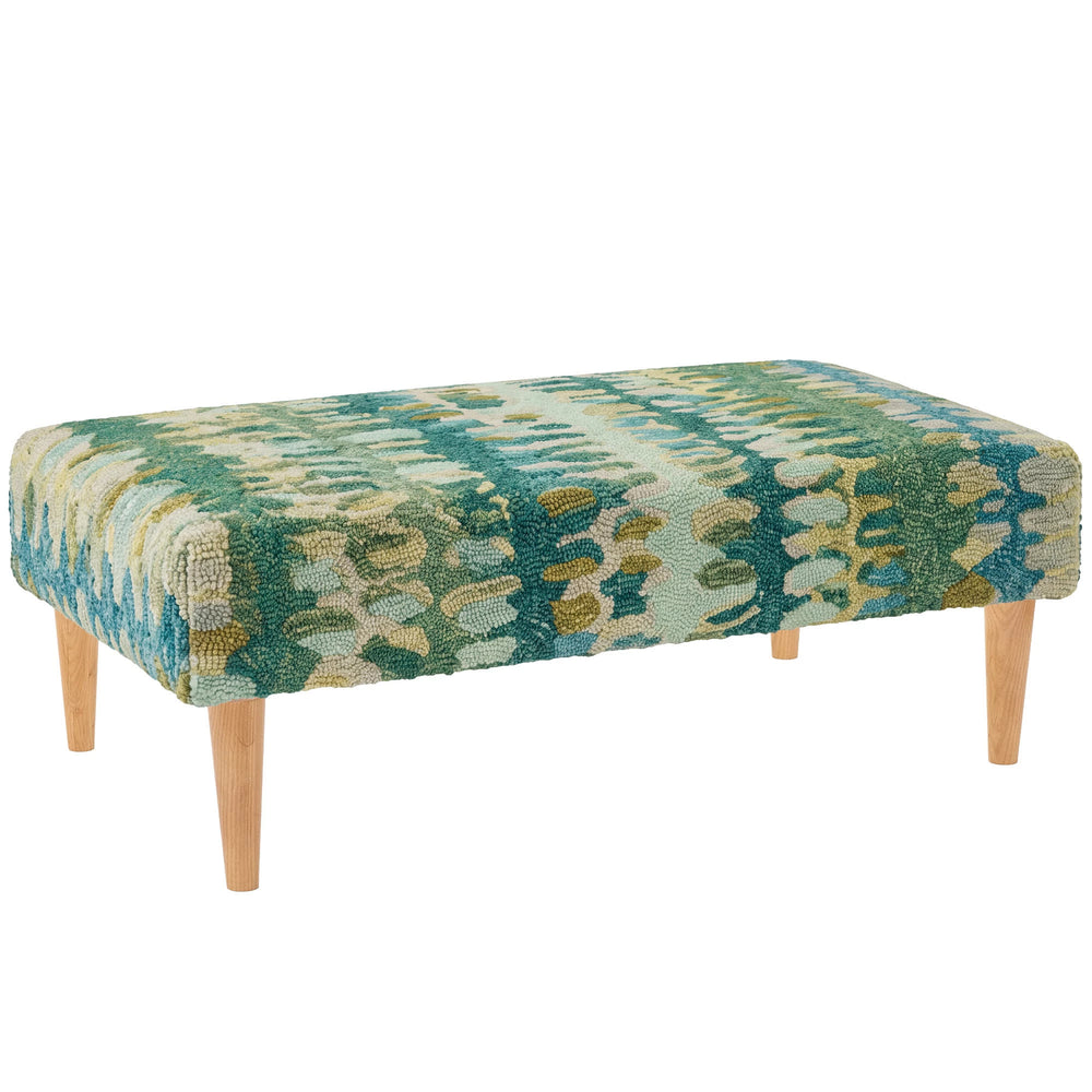 Paint Chip Rug Ottoman | Moss