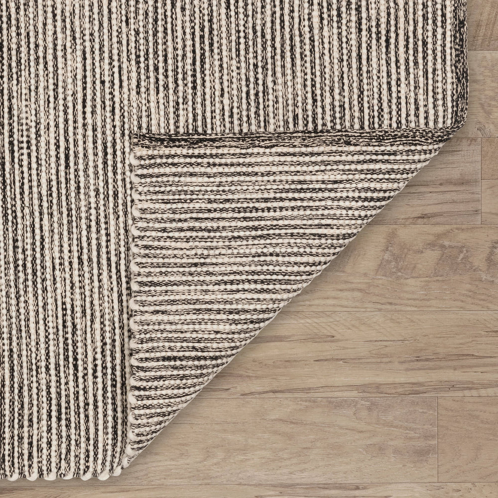 Mixed Stripe Handwoven Rug | Blue/Ivory