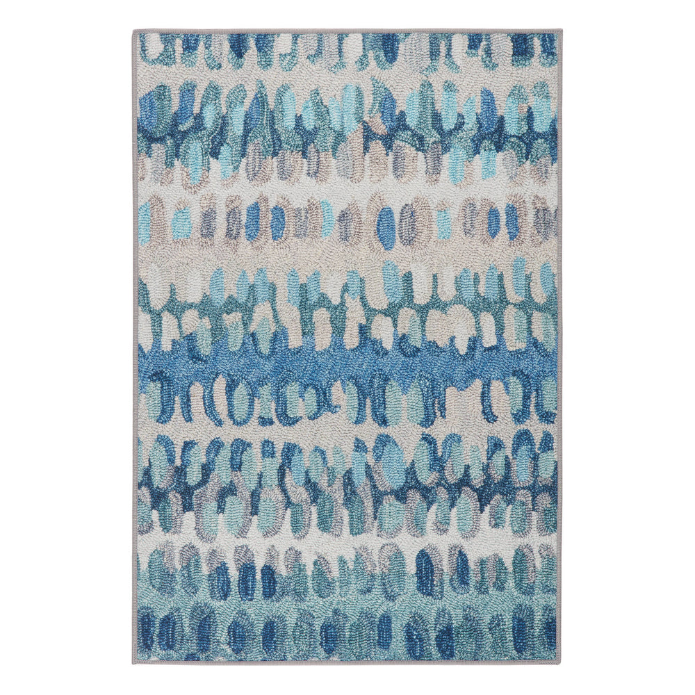 Paint Chip Machine Washable Rug | Blue