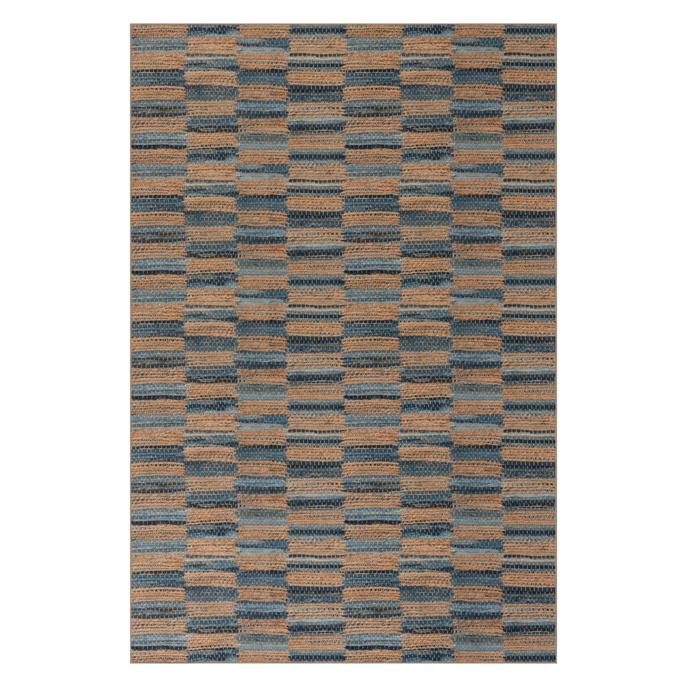 Ravel Stripe Machine Washable Rug | Blue