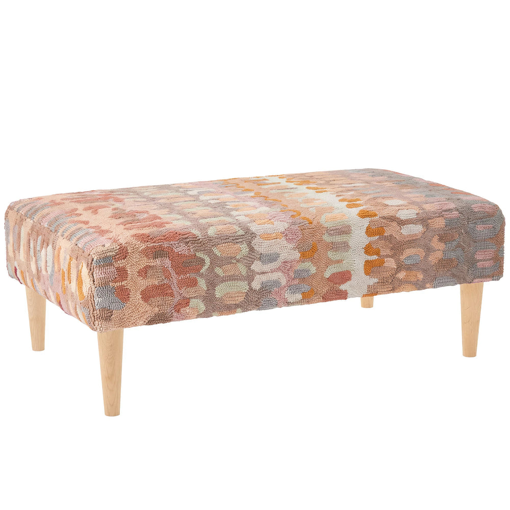 Paint Chip Rug Ottoman | Stone